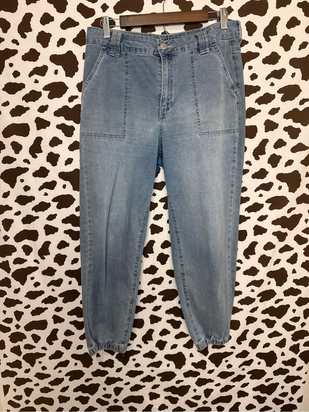 d.jeans Blue Medium Wash Women 10 Regular Solid Denim Tapered Jeans